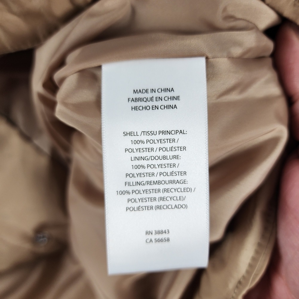 NWT Lauren Ralph Lauren Quilted Vest Small Petite Regular Birch Tan Crest Patch - Picture 7 of 12